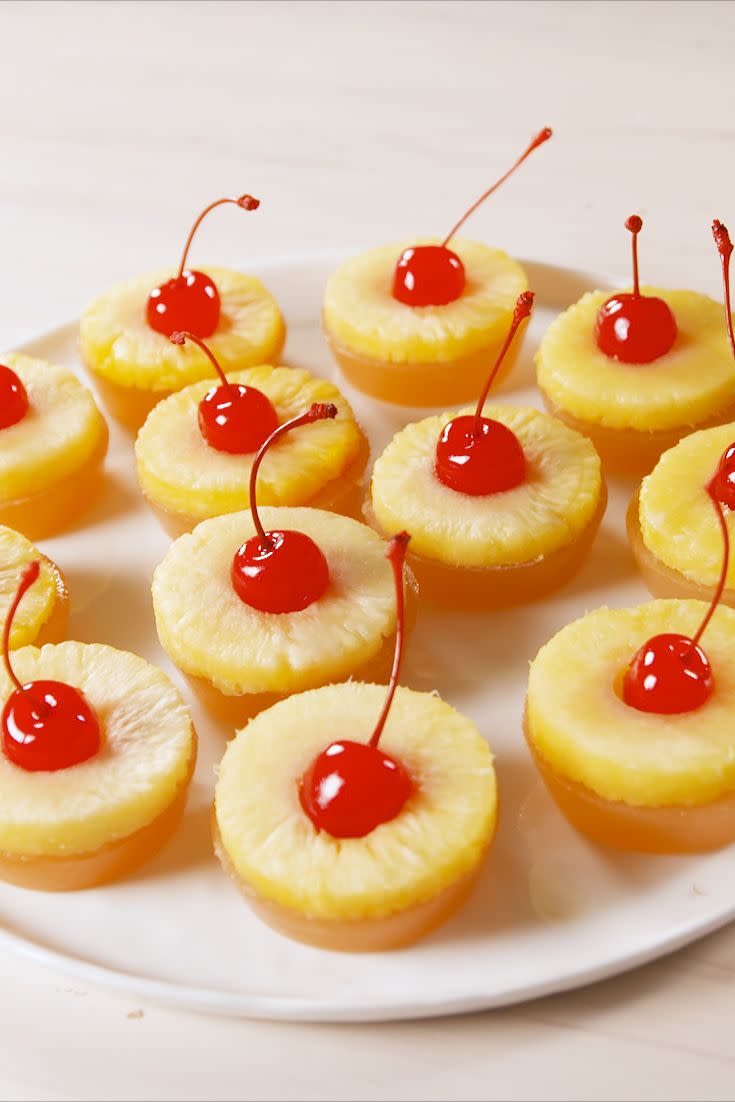 Pineapple Upside Down Jell-O Shots