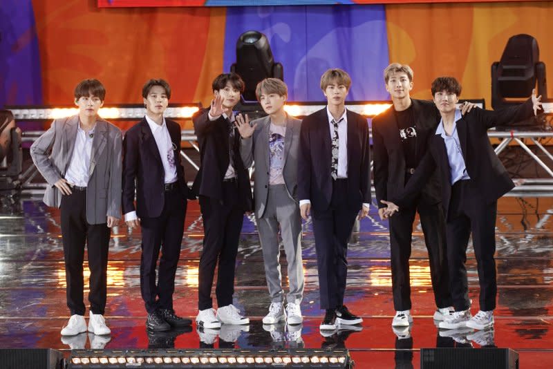 BTS performs on "Good Morning America" in 2019. File Photo by John Angelillo/UPI