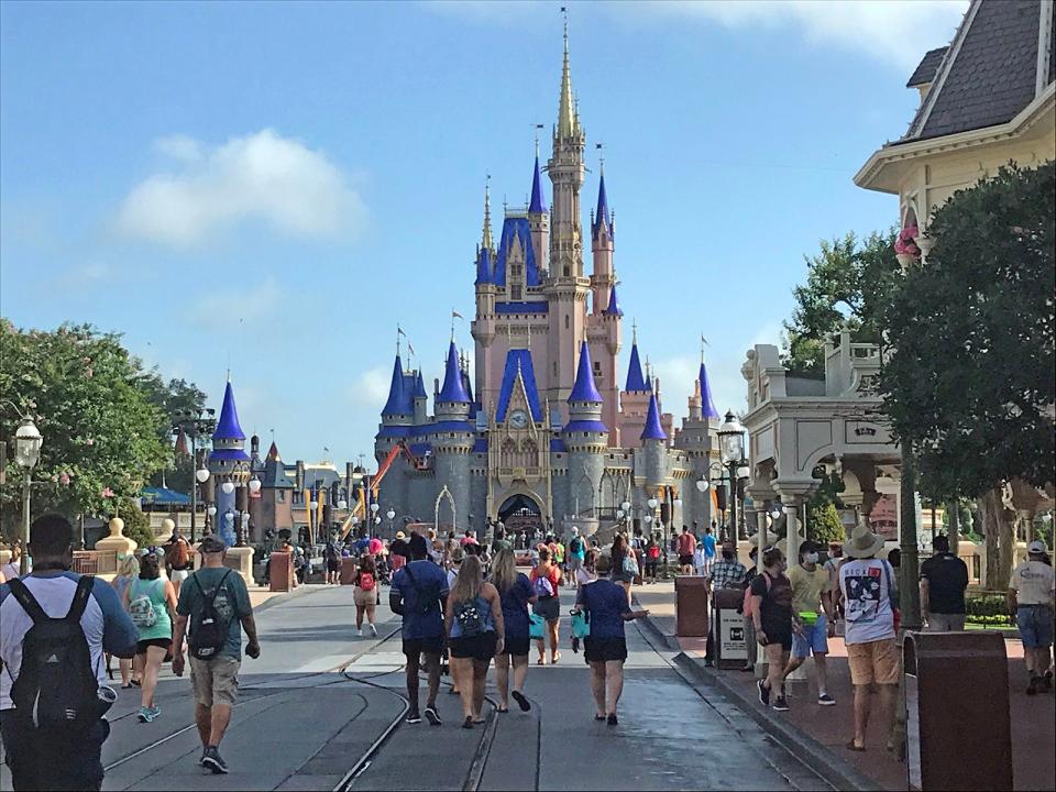 Guests visiting Walt Disney World's Magic Kingdom on July 9, 2020.