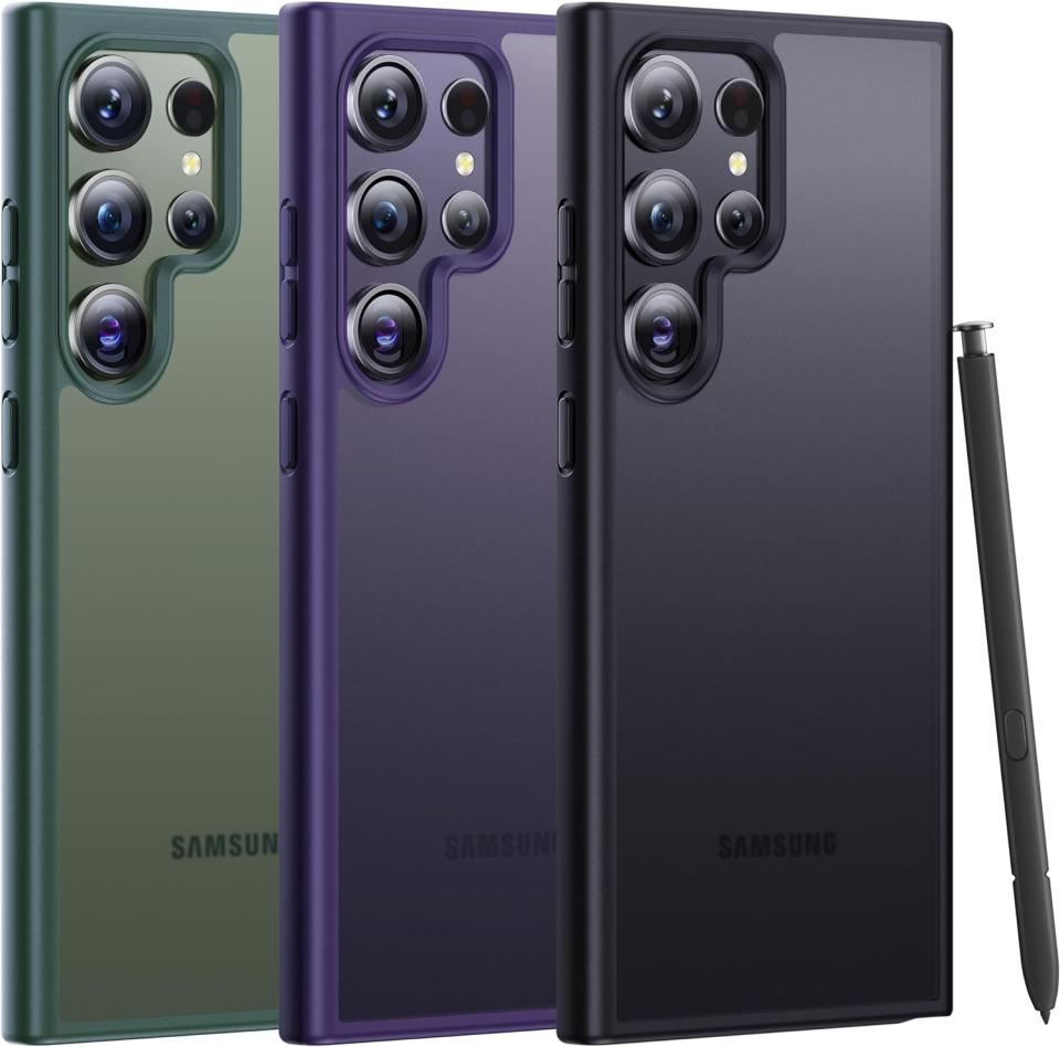 green, purple and black samsung phone cases