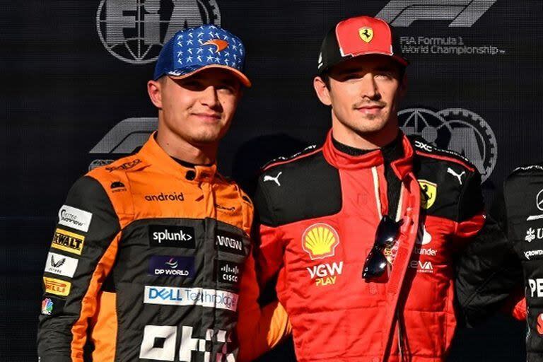 Lando Norris y Charles Leclerc, principales espadas de McLaren y Ferrari para el calendario 2024; el británico es cauto con las prestaciones del auto en Bahréin, mientras que el monegasco deberá demostrar que la Scuderia no se equivocó en elegirlo por sobre Carlos Sainz Jr. para 2025