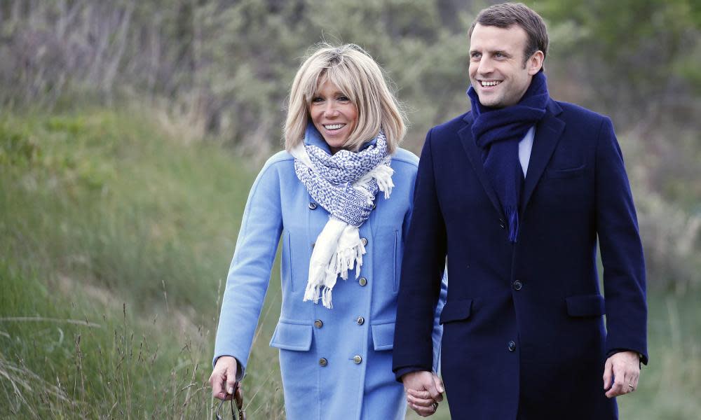 Emmanuel Macron with his wife Brigitte Trogneux, whom he met when she was his teacher.