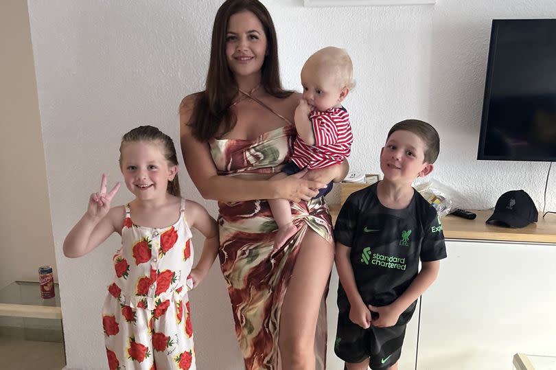Talyah Reid, 29, with her three children Jason Reid-Curry, 7, Darcie Reid-Curry, 6, and Sunny Reid-Curry, 1