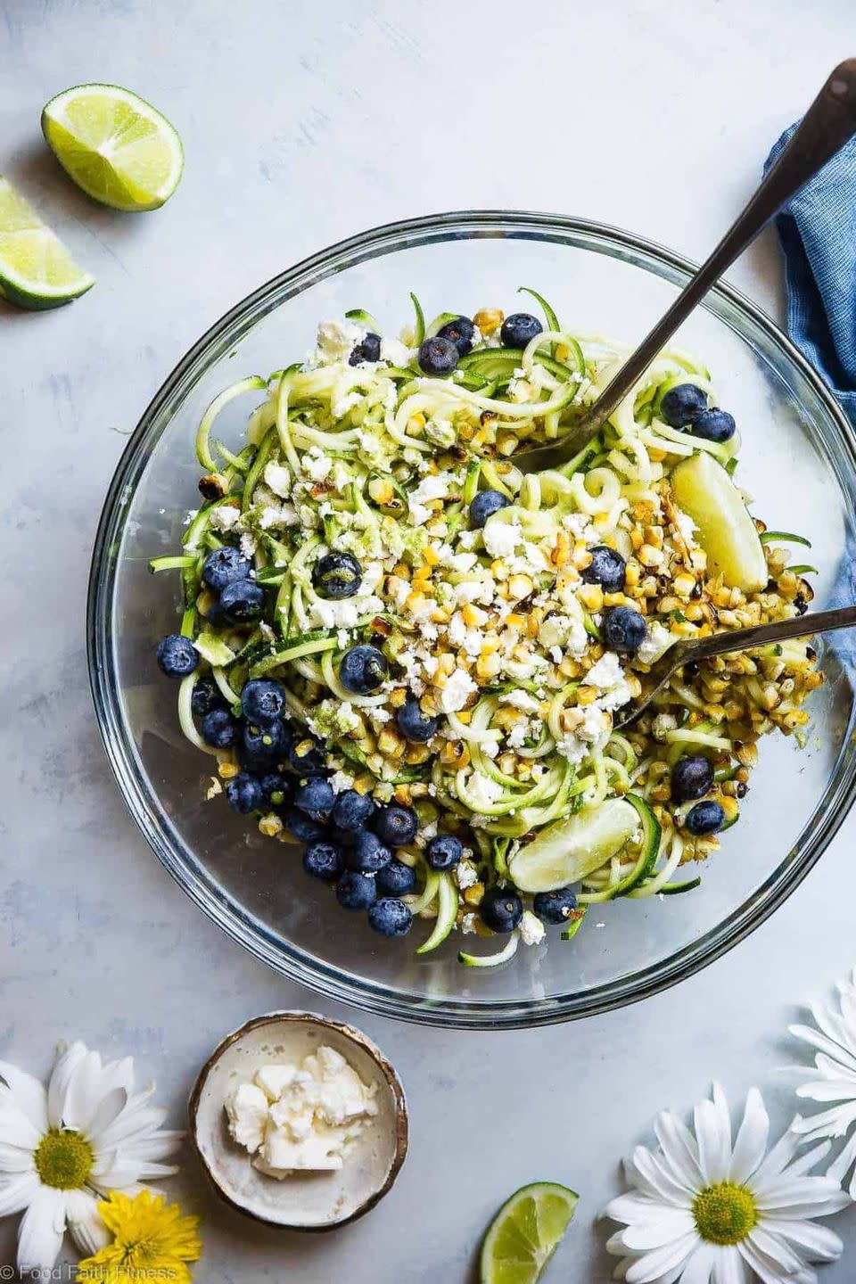 cold summer zucchini noodle pasta salad