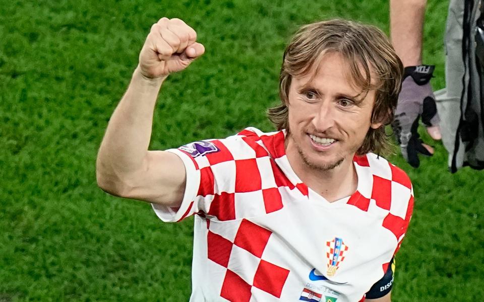 Luca Modric celebrating quarter-final victory - Argentina vs Croatia, World Cup 2022 semi-final: team news, kick-off time and TV channel - Pavel Golovkin/AP