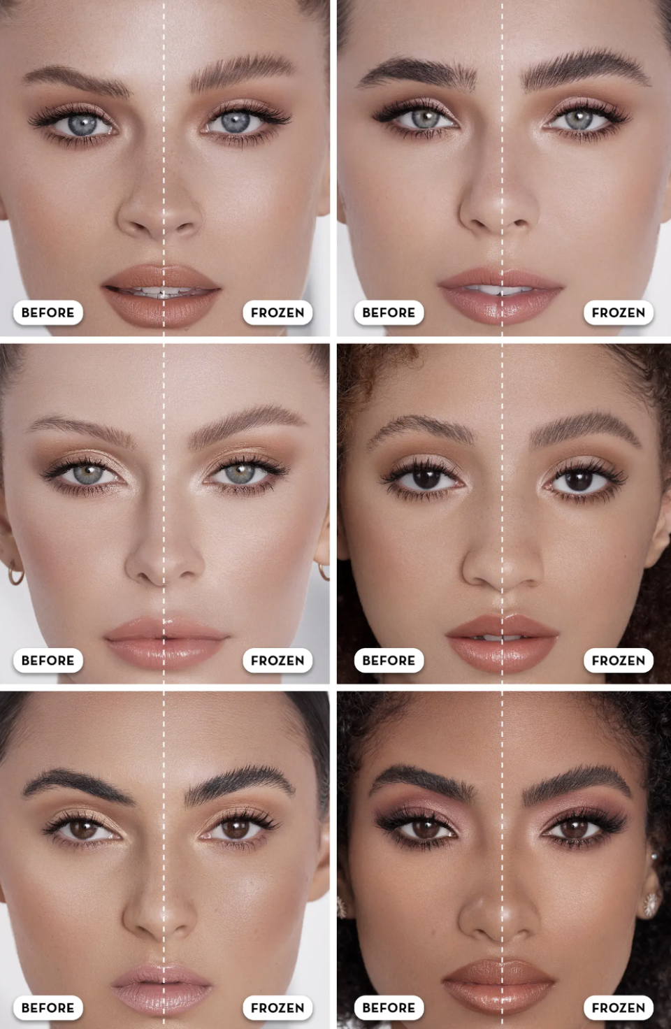 different models showing before and afters of using the product