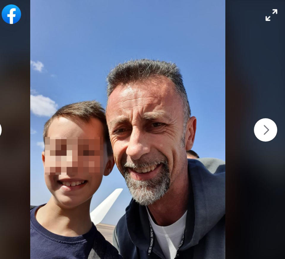 Claudio Baima Poma con il figlio (Facebook)