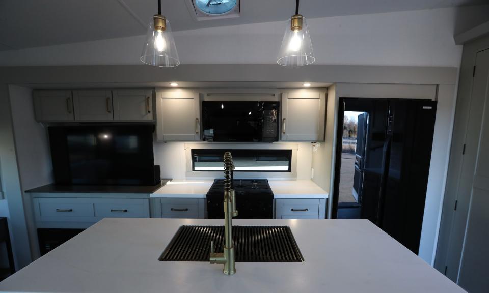 Kitchen inside the Z3100 Fifth Wheel RV camper at Brinkley RV in Memphis, In.. on Dec. 11, 2023.