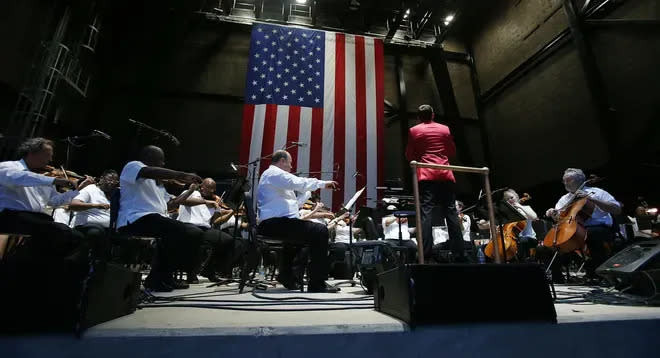 The Tuscaloosa Symphony performs its Fourth of July pops concert on the Amphitheater stage, in this 2016 file photo