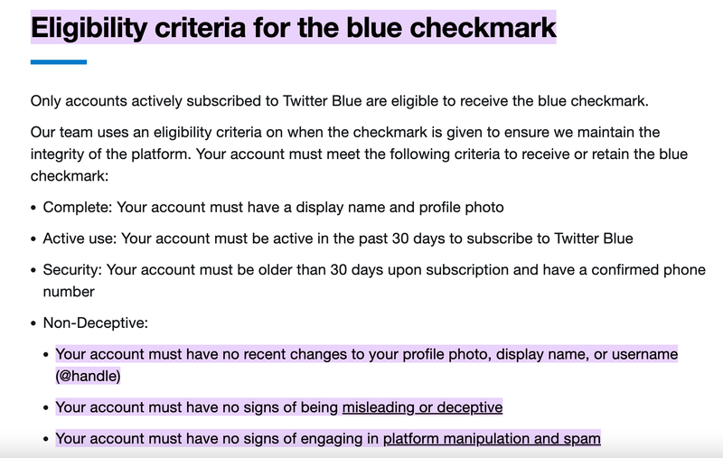 Requirements for Twitter verification under Twitter Blue