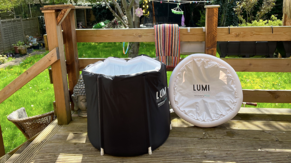 LUMI inflatable recovery pod filled with ice