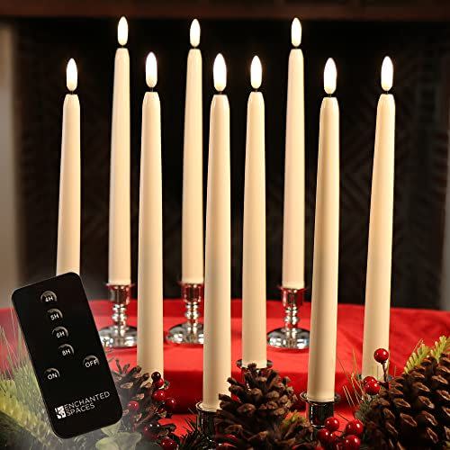 6) Flameless LED Ivory Taper Candles