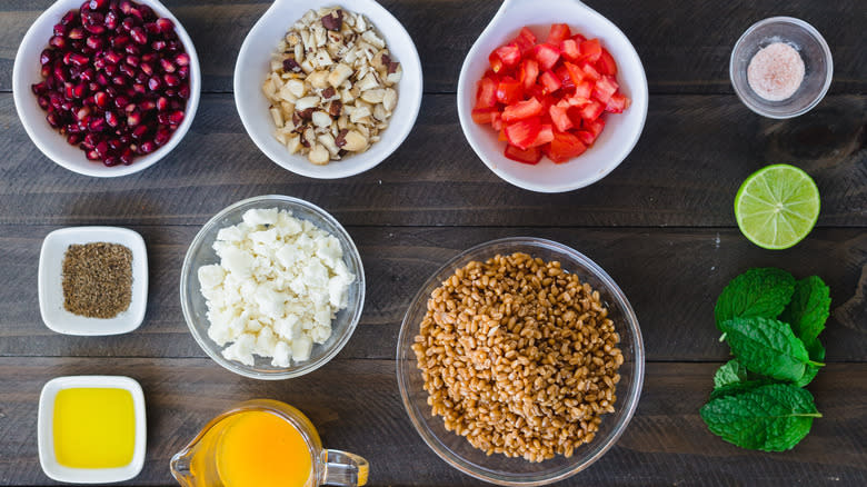 Mise en place ingredients