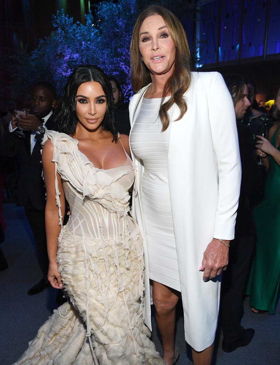 Inside, Kim Kardashian and Caitlyn Jenner reunite at the 2020 Vanity Fair Oscar Party. 