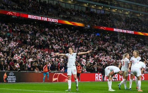 England's match with Germany drew a crowd of 77,768 to Wembley - Credit: GETTY IMAGES