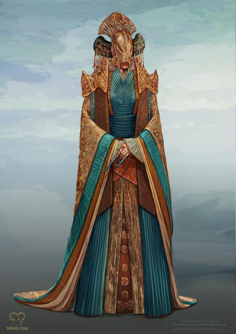 A costume sketch for High Lady Suroth of the Seanchan in The Wheel of Time