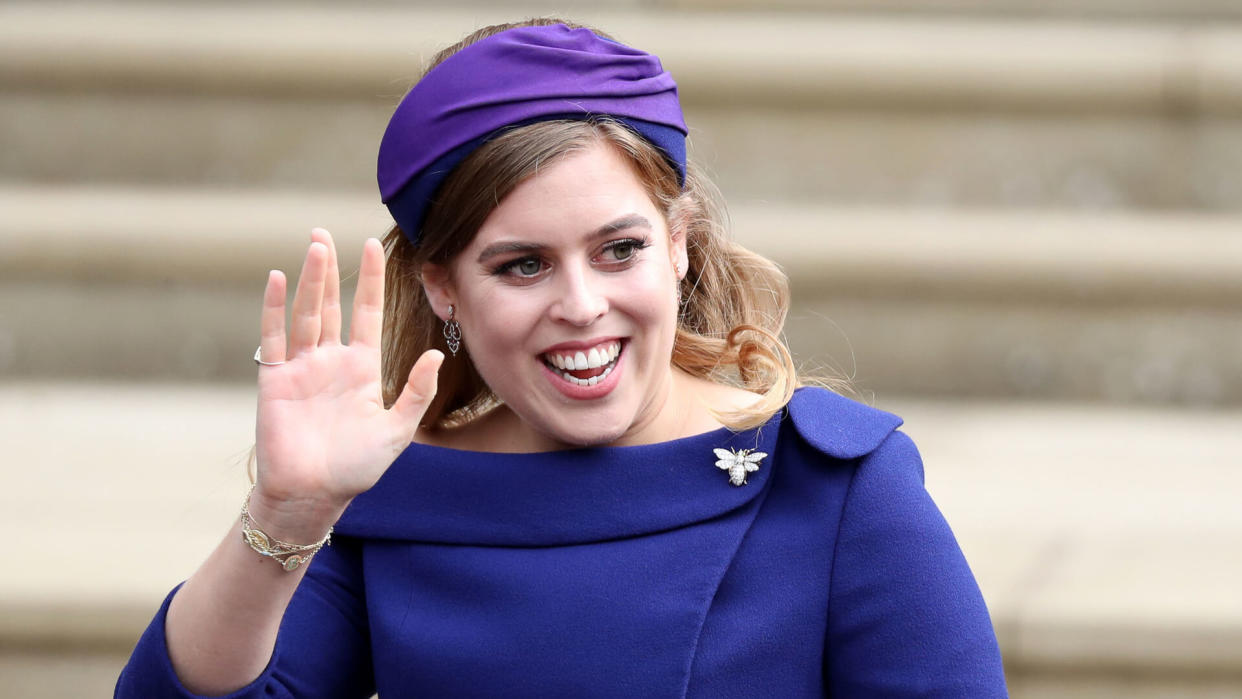 Mandatory Credit: Photo by REX/Shutterstock (9927728dp)Princess BeatriceThe wedding of Princess Eugenie and Jack Brooksbank, Pre-Ceremony, Windsor, Berkshire, UK - 12 Oct 2018.