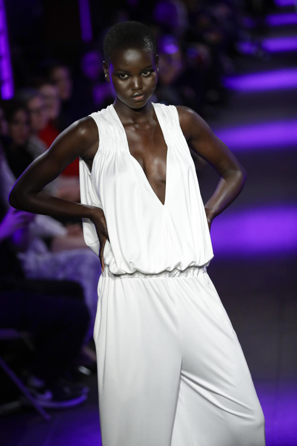 Fashion from the Tom Ford collection is modeled Monday, Sept. 9, 2019, in New York. (AP Photo/Frank Franklin II)