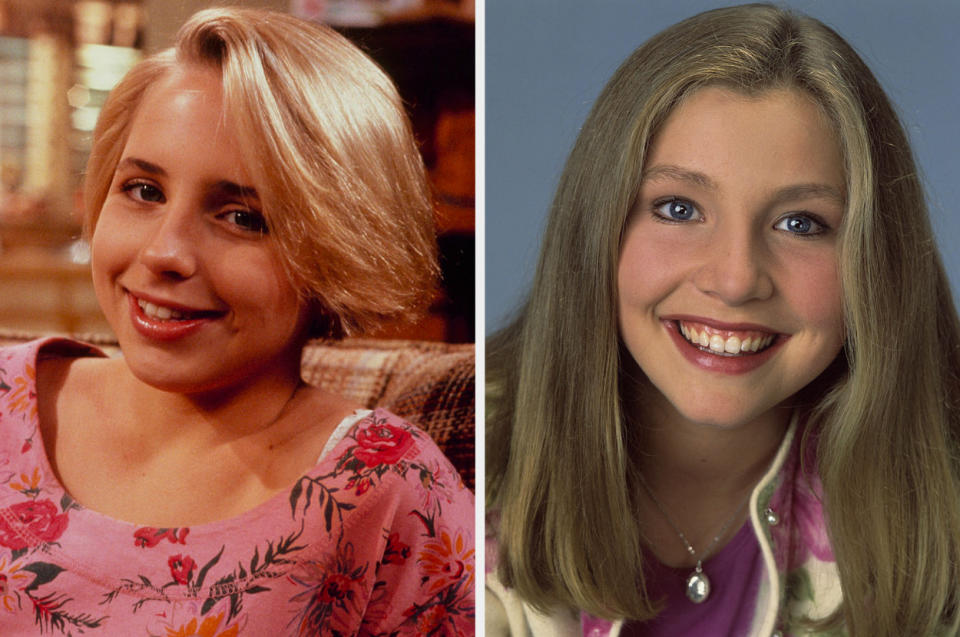 Side-by-side of Lecy Goranson and Sarah Chalke as Becky in "Roseanne"