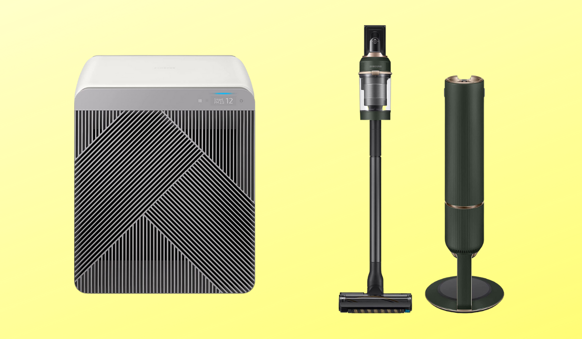 air purifier and cordless vacuum with charging dock