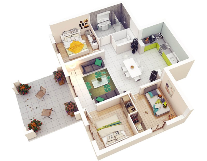 <em>Desain rumah sederhana 3 kamar minimalis. (Foto:Homedesignlover.com)</em>