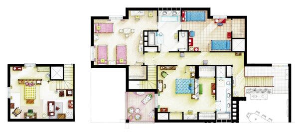 <i>The Brady Bunch </i>upper level and attic floor plans