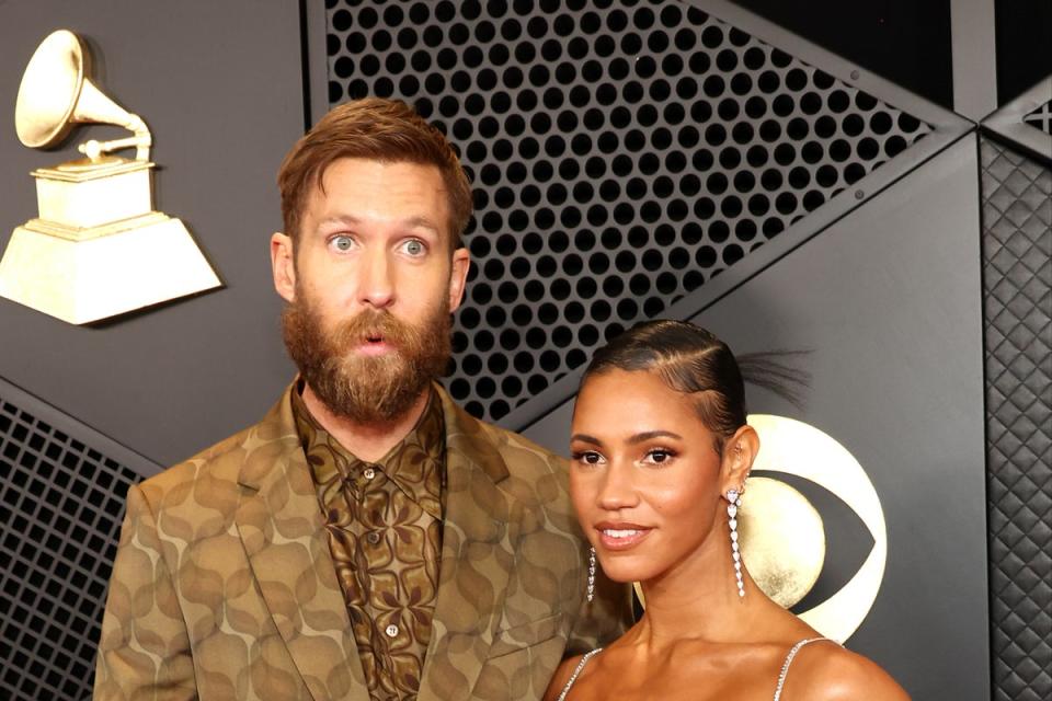 Calvin Harris and his wife Vick Hope photographed at the Grammy Awards 2024 (Getty Images for The Recording Academy)