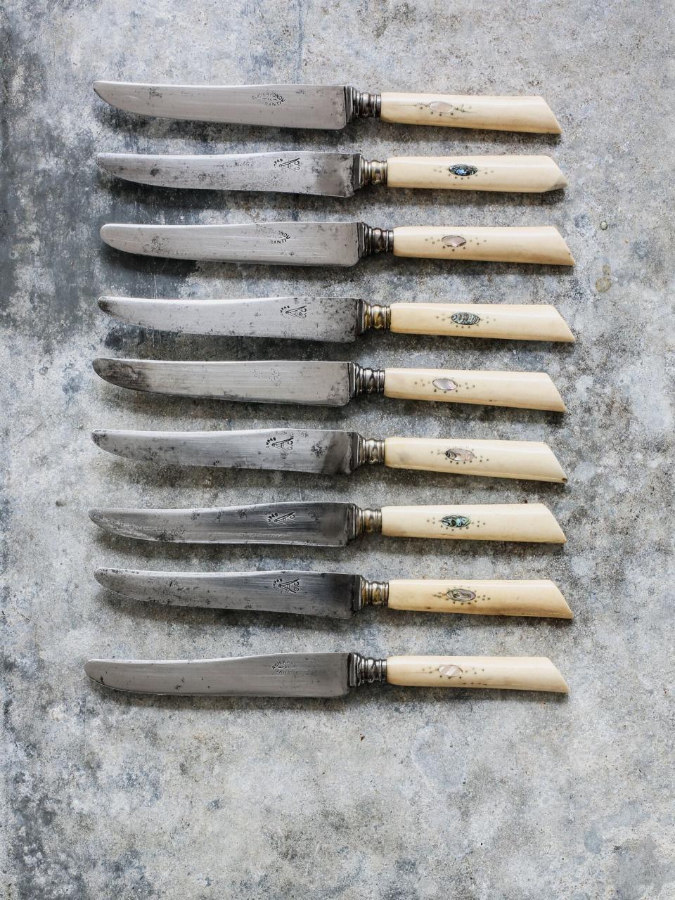 Set of Cream Handled Knives