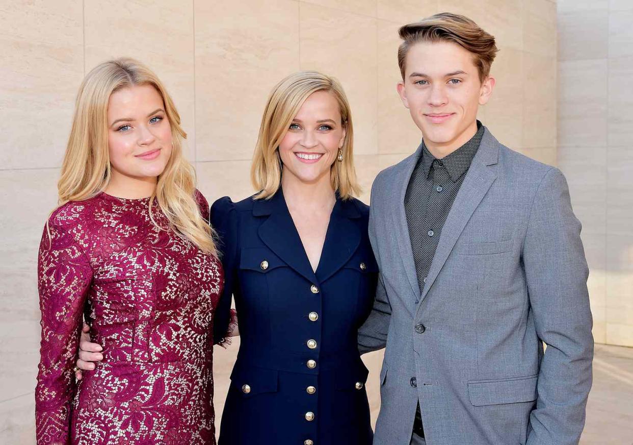 Ava Elizabeth Phillippe, honoree Reese Witherspoon, and Deacon Reese Phillippe attend The Hollywood Reporter's Power 100 Women in Entertainment at Milk Studios on December 11, 2019 in Hollywood, California