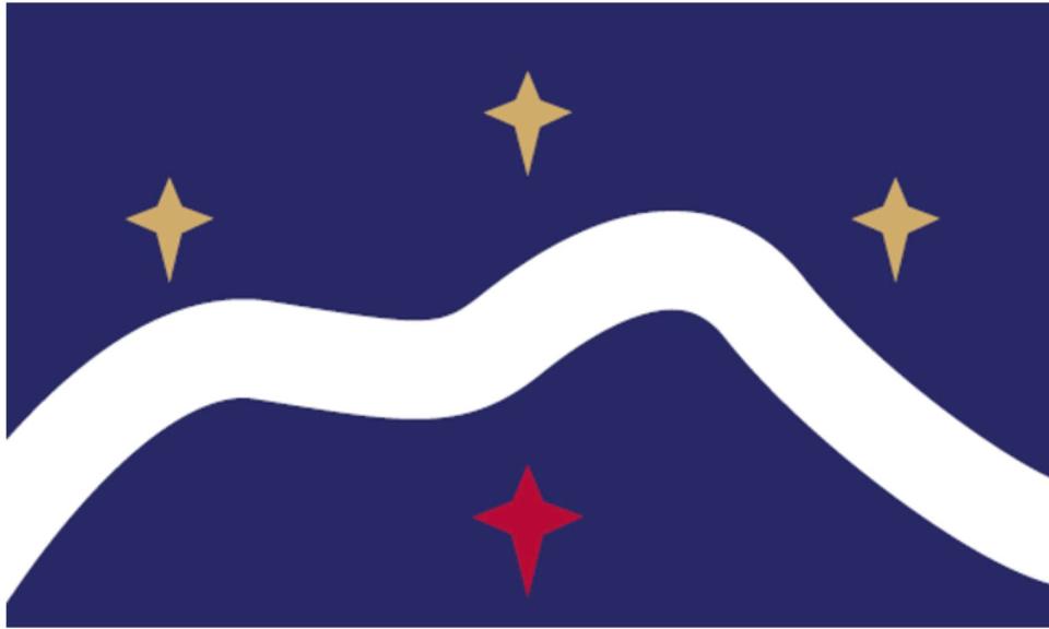 This is a version of a city of Mishawaka flag prototype that Joshua and Kelsey Lange presented to the Common Council in a presentation last month. The city is still gathering input on the proposal.