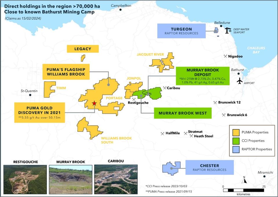 Puma’s assets and landholdings in Northern New Brunswick