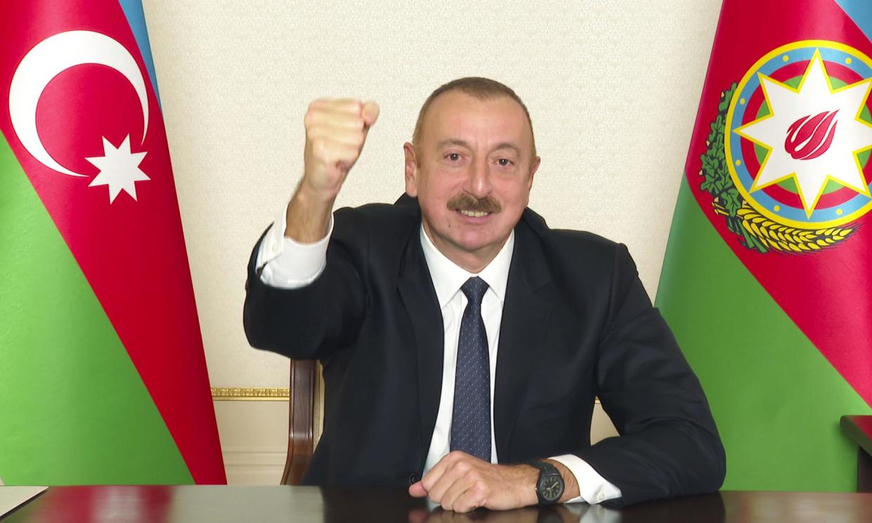 <span>Ilham Aliyev is serving a fifth term as president after elections recorded him winning 92% of the vote.</span><span>Photograph: AP</span>