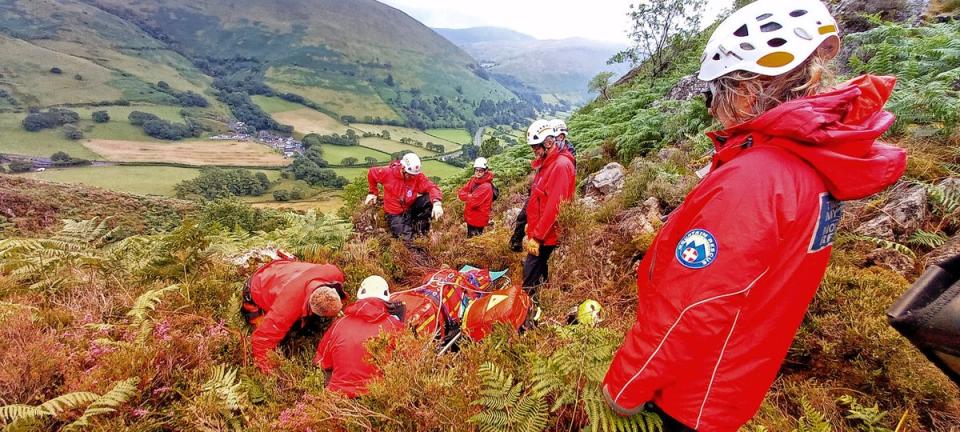 One drunken man was found and led off the mountain while the other suffered significant injuries after falling. (Aberdyfi Search and Rescue)