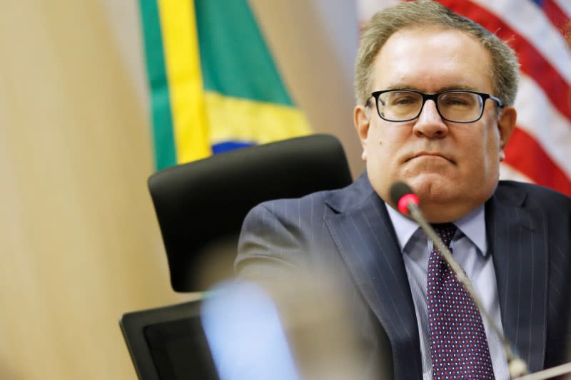 FILE PHOTO: U.S. Environmental Protection Agency Administrator Andrew Wheeler looks on during a ceremony to sign the memorandum of understanding on cooperation in urban sustainability with Brazil's Environment Minister Ricardo Salles (not pictured) in Bras