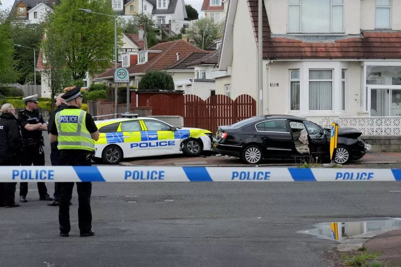 Police on the scene at Glasgow Road