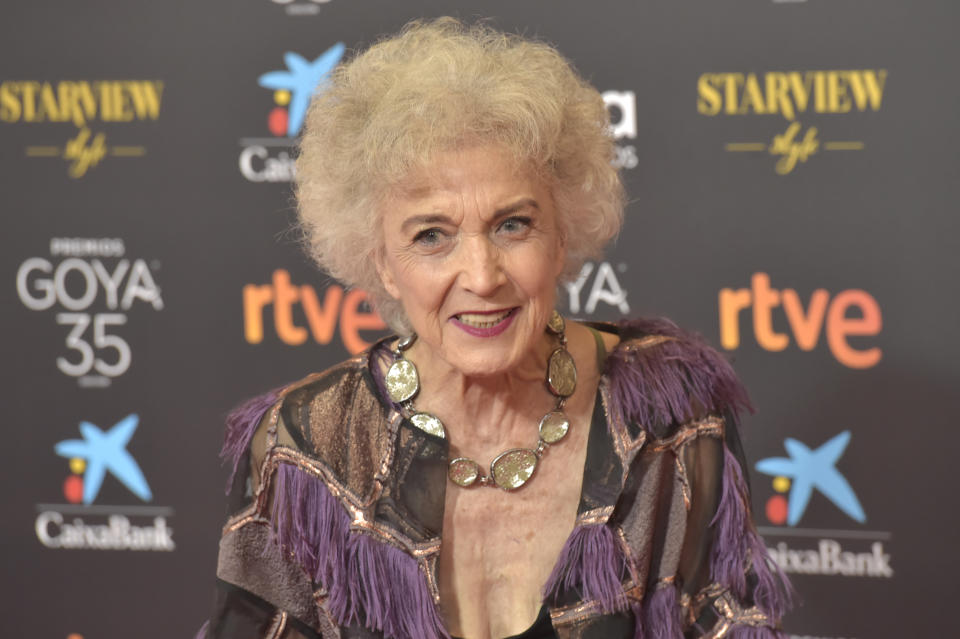 MALAGA, SPAIN - MARCH 06: Marisa Paredes attends Goya Cinema Awards 2021 red carpet at Gran Hotel Miramar on March 06, 2021 in Malaga, Spain. (Photo by Juan Naharro Gimenez/WireImage)