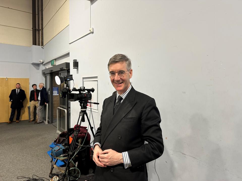 Jacob Rees-Moggs has arrived at the Kingswood by-election (The Independent)