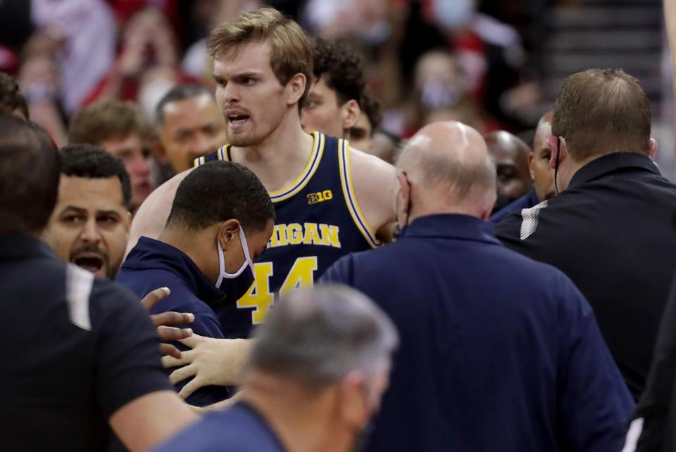 Things got heated at the end of Wisconsin's victory against Michigan on Sunday.