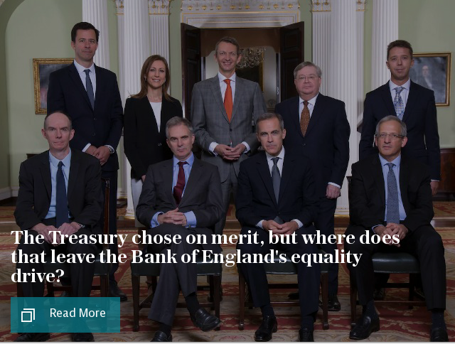 The Treasury chose on merit, but where does that leave the Bank of England's equality drive?