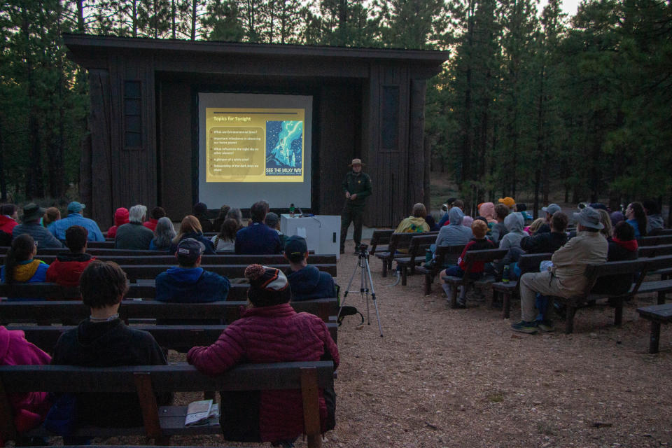 Rangers hold presentations at Bryce Canyon National Park's Sunrise Point Amphitheater on Thursday as part of the park's annual Astronomy Festival.