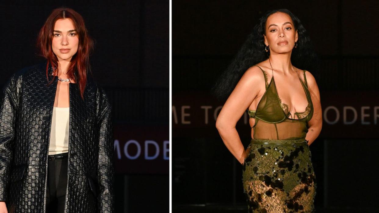 best celeb looks from the gucci cruise 2025 show dua lipa and solange knowles