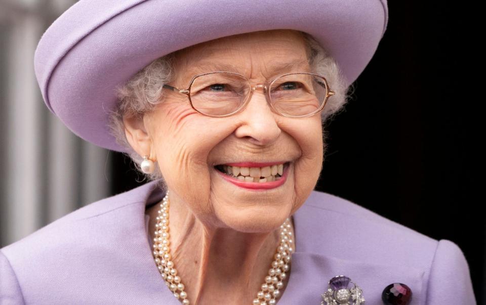 The Queen at an Armed Forces Act of Loyalty Parade at the Palace of Holyroodhouse in Edinburgh this week - AFP