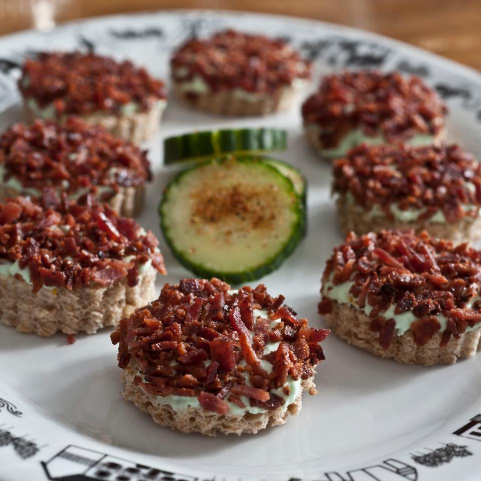 Benedictine bacon toasts, a favorite Kentucky Derby day appetizer made by Tim Laird
