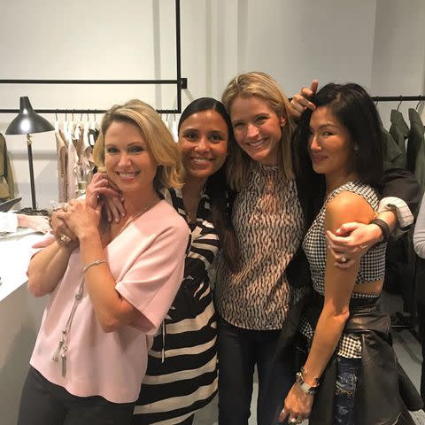 <p>Marilee Fiebig/Instagram</p> Amy Robach and Marilee Fiebig together with Sara Haines and fashion designer Marissa Webb.