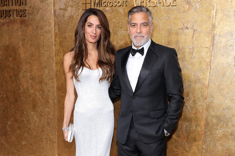 NEW YORK, NEW YORK - SEPTEMBER 28: (L-R) Amal Clooney and George Clooney attend the Clooney Foundation For Justice's "The Albies" on September 28, 2023 in New York City. (Photo by Cindy Ord/Getty Images)