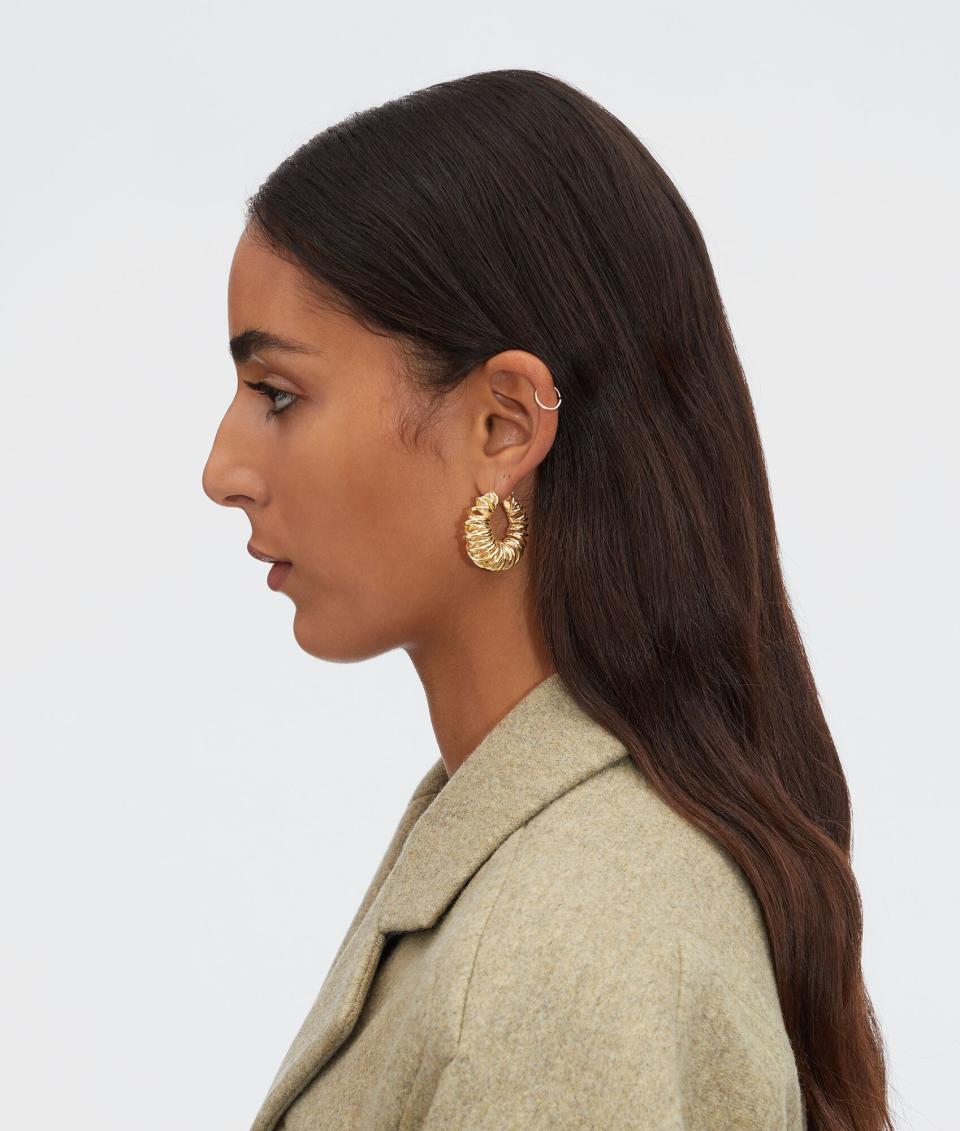 Yellow Gold Curl Hoops