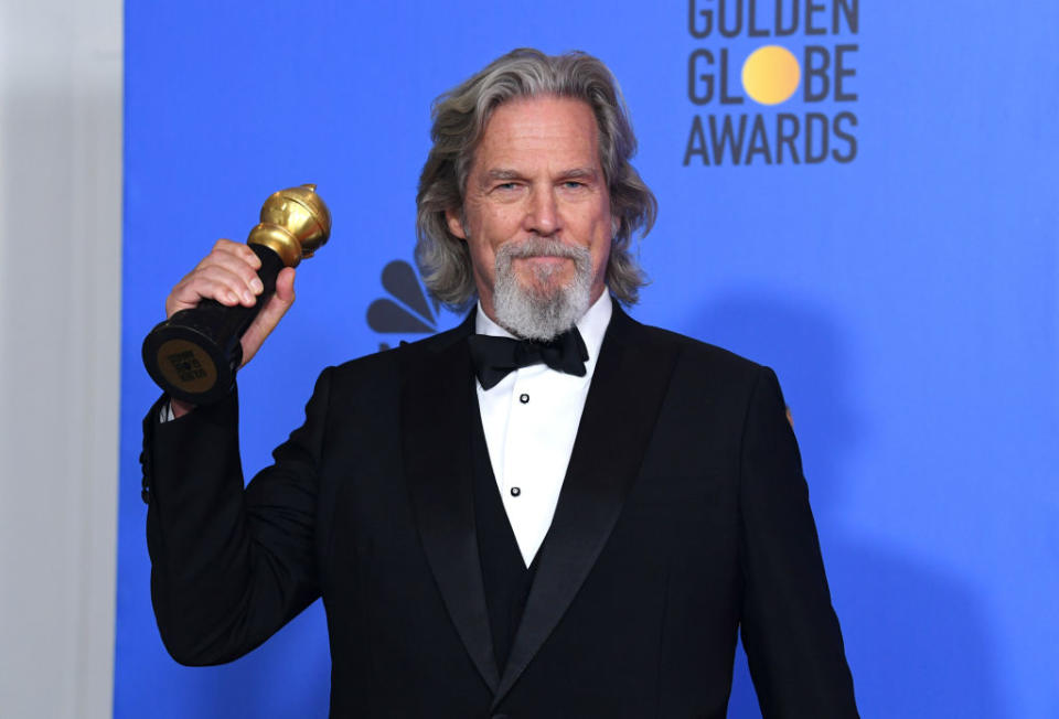 Jeff Bridges says his prognosis is good, pictured in January 2019. (Getty Images)