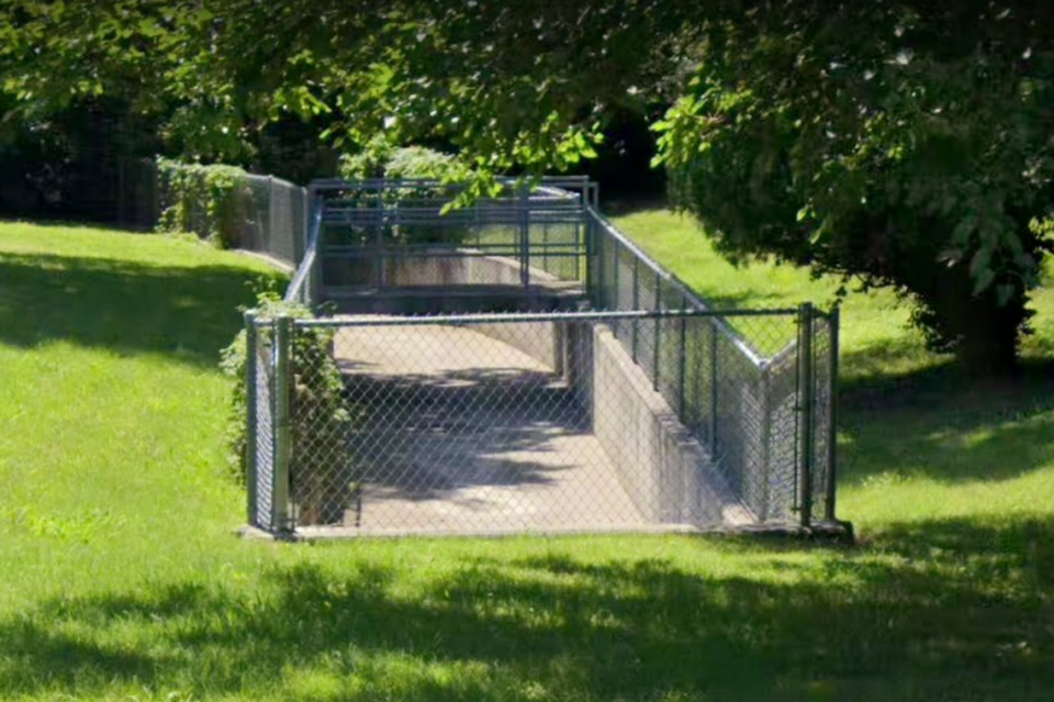 Known in city documents as the “Waldo Channel,” this cement stormwater culvert cuts across several residential blocks in the Waldo neighborhood of Kansas City.