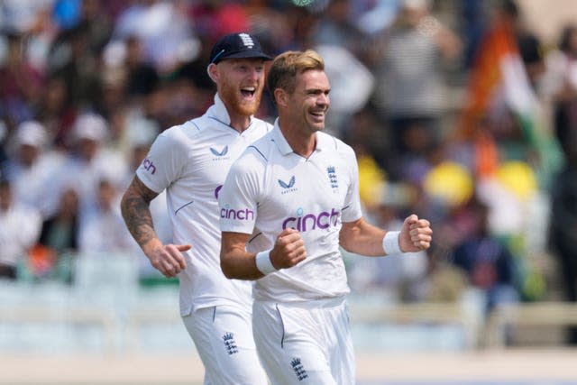 James Anderson, right, is two short of 700 Test wickets (Ajit Solanki/AP)