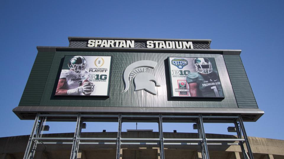 East Lansing, Michigan, USA - September 17, 2018: Exterior of Spartan Stadium on the Michigan State University campus.